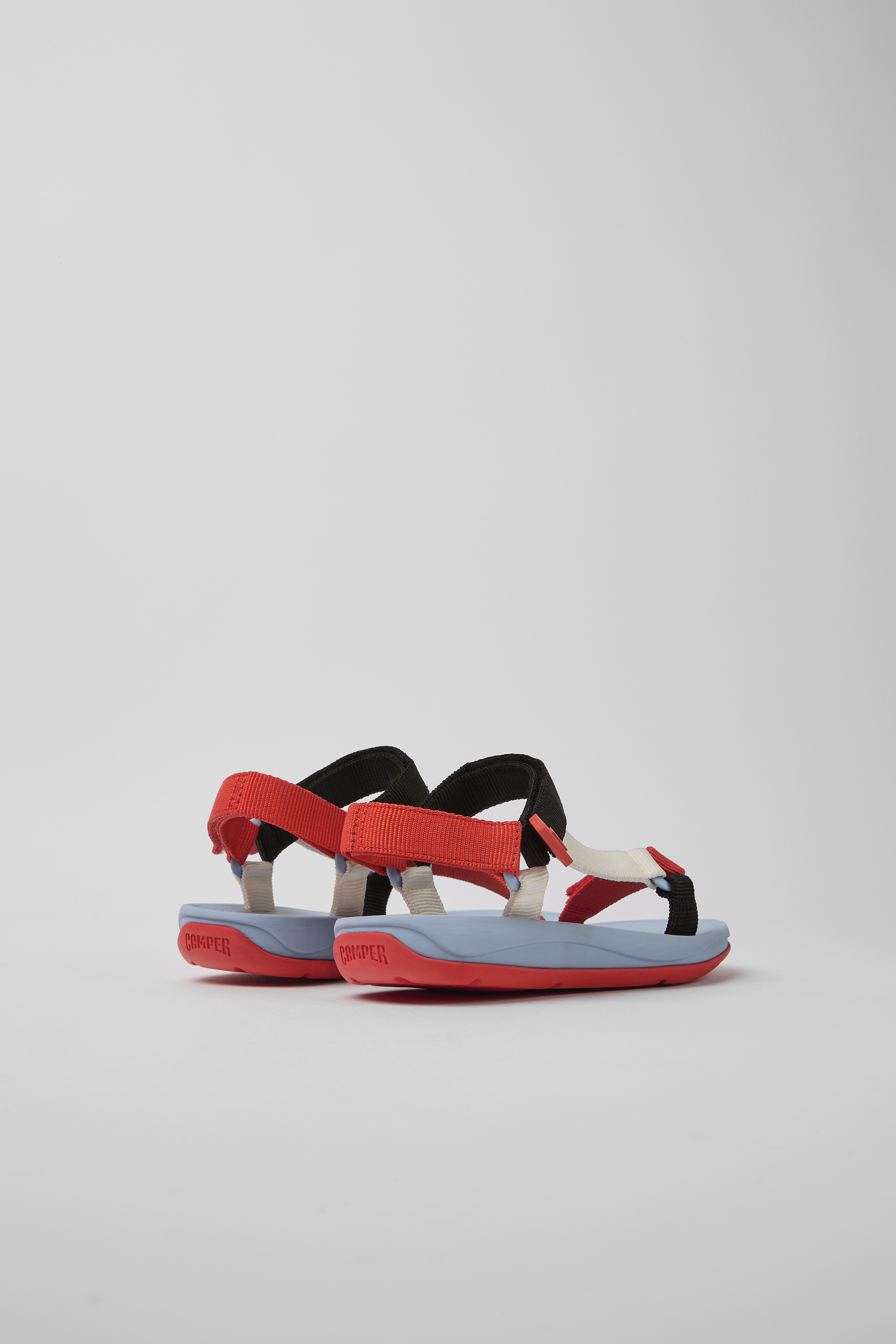 Match - Red, white, and black sandals for women