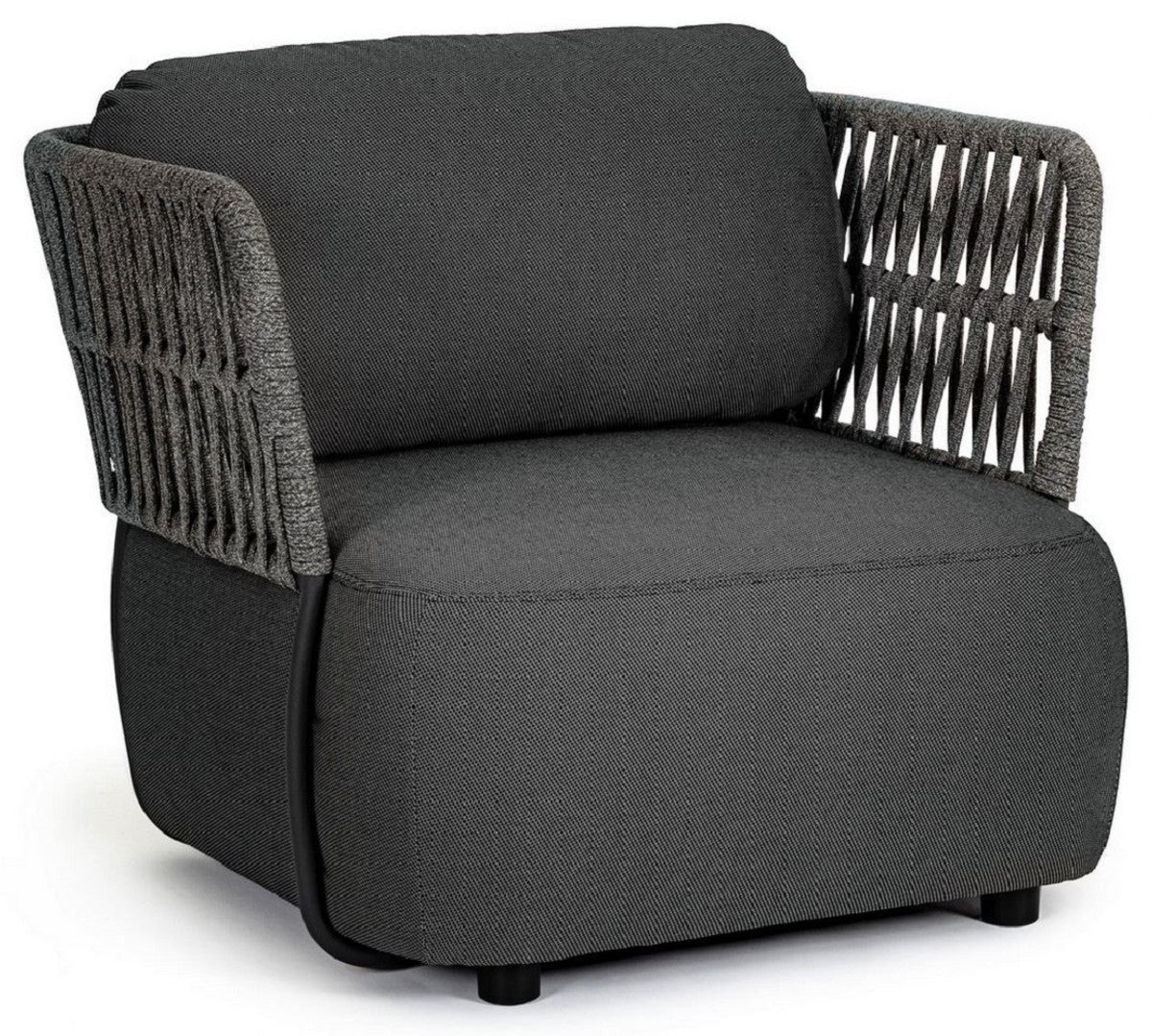 Casa Padrino sill¨®n de jard¨ªn de lujo antracita / gris / negro 92 x 86 x A. 79 cm - Sill¨®n de jard¨ªn resistente a la intemperie - Sill¨®n de terraza - Muebles de jard¨ªn - Muebles de terraza