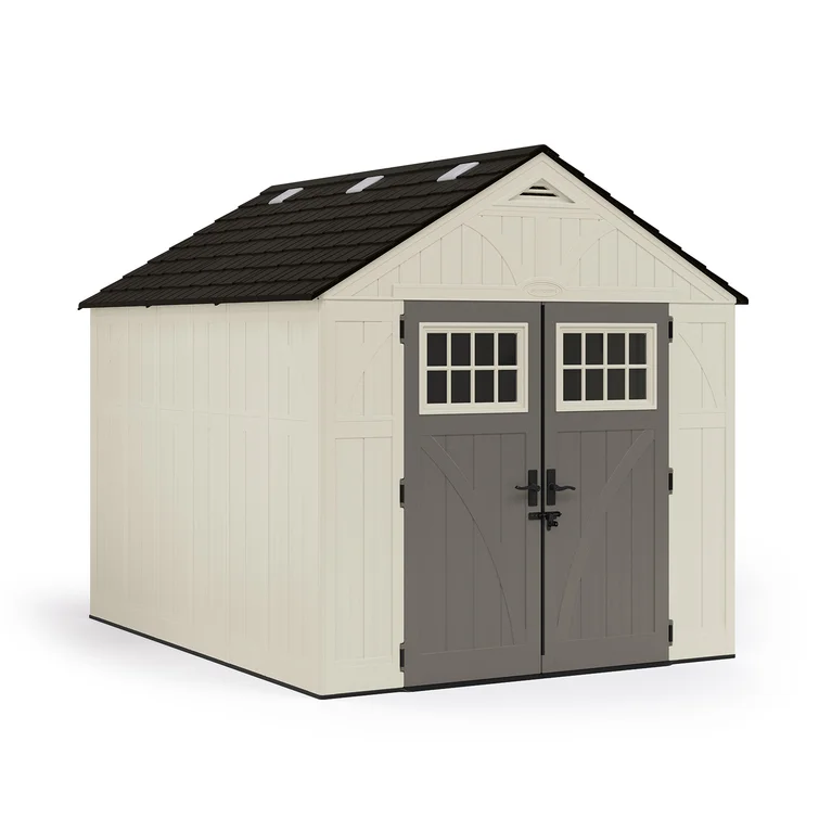 Suncast Outdoor Vanilla 8 ft. W x 10 ft. D Resin Storage Shed