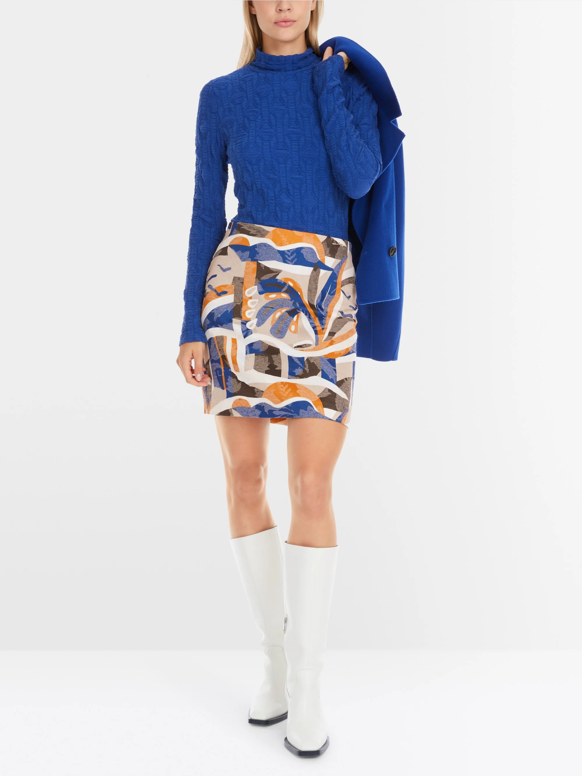 Marc-Cain Mini skirt in structured jacquard
