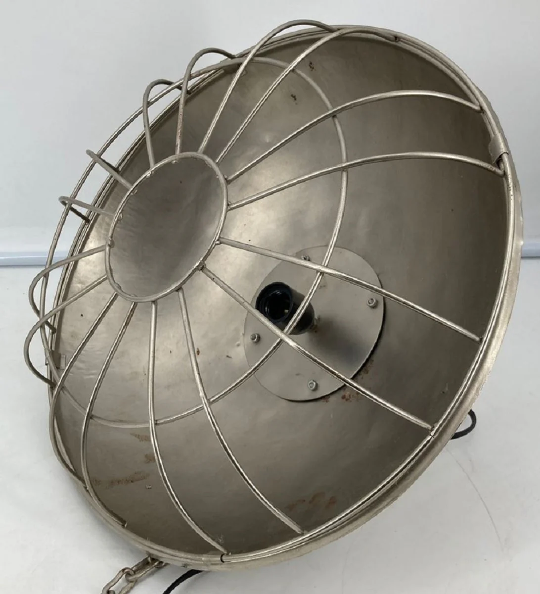 Casa Padrino lámpara colgante de diseño industrial plata Ø 40 x A. 30 cm - Lámpara colgante metal estilo industrial - Luces estilo industrial