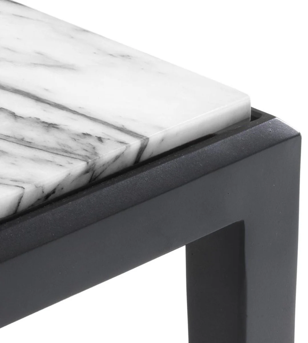 Casa Padrino mesita en bronce con tapa de m¨¢rmol blanco 160 x 78 x H. 40 cm - mobiliario de sal¨®n de lujo