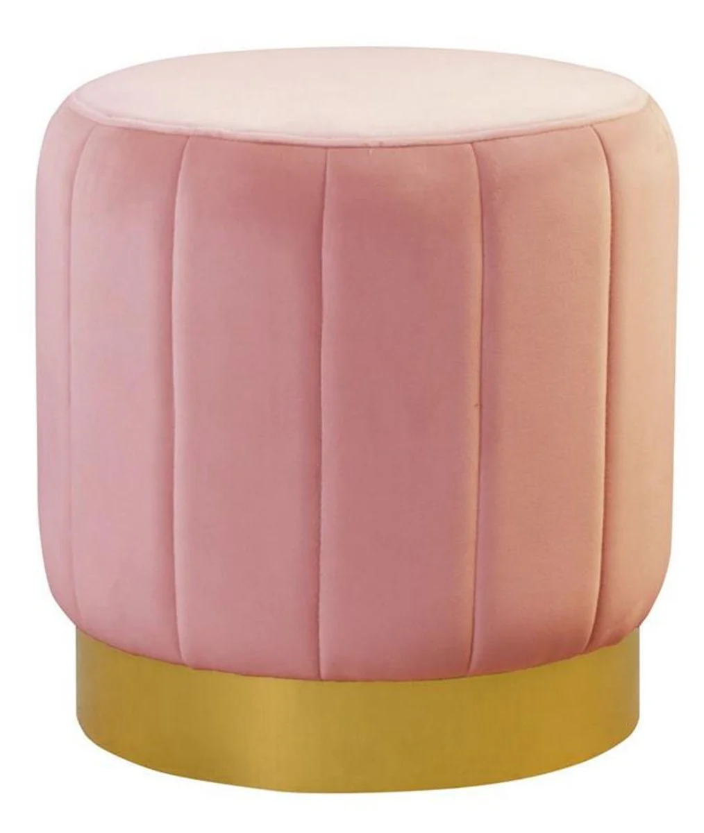 Taburete de lujo Casa Padrino con metal dorado - Calidad de lujo - TODOS LOS COLORES - Taburete redondo clásico de Neo - Muebles