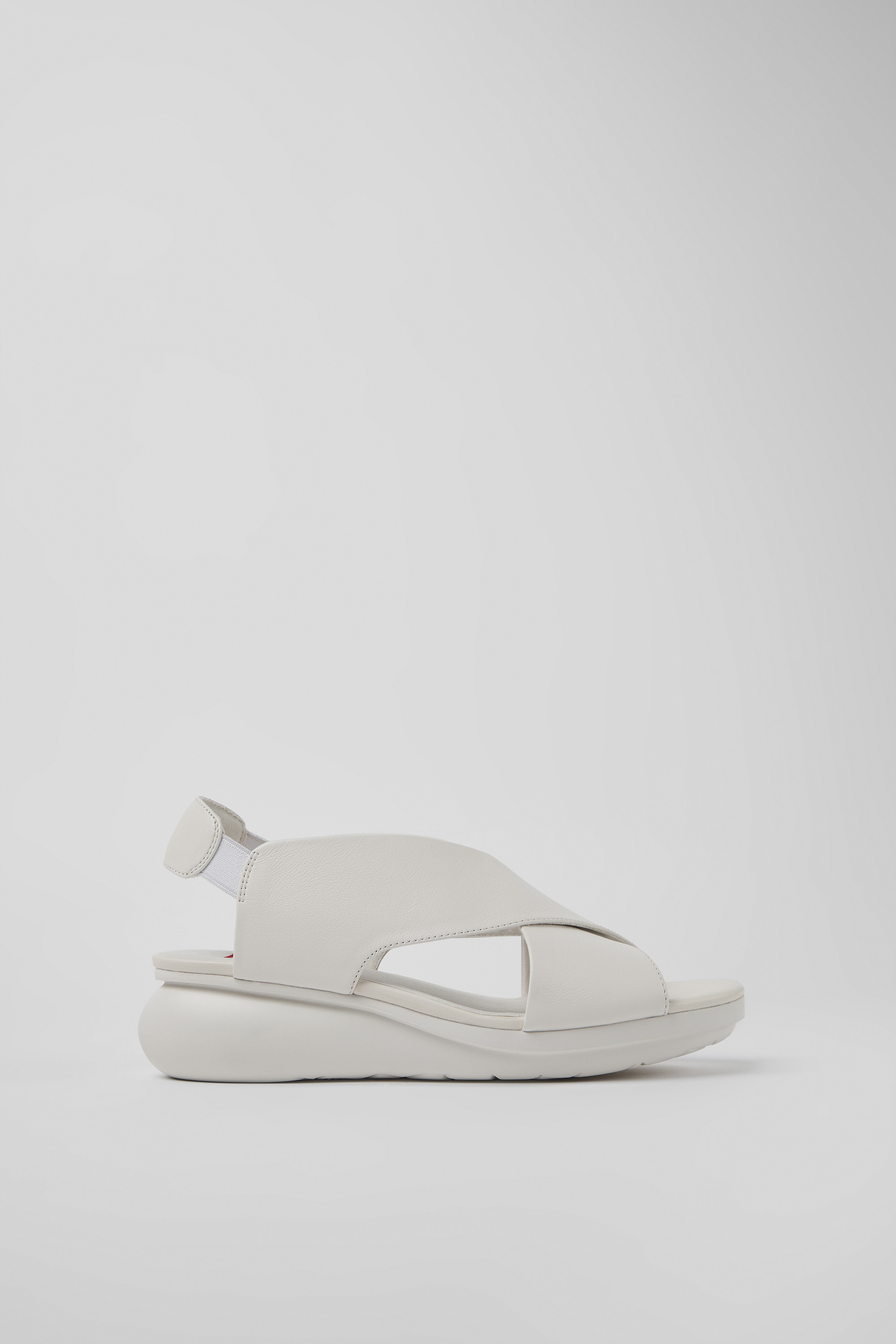 Balloon - White leather sandals for women
