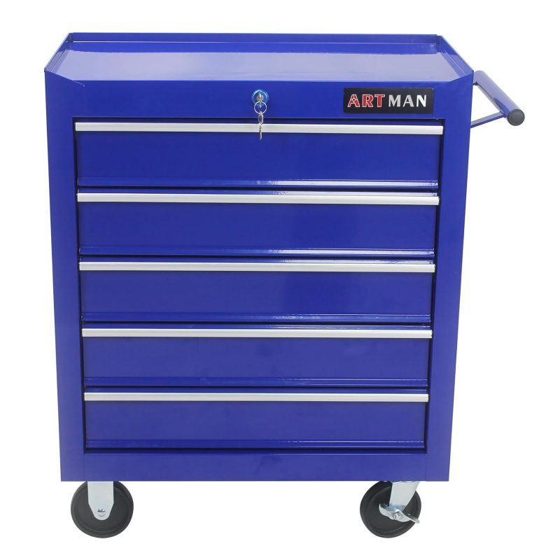 5-Drawer Rolling Tool Cart, Rolling Tool Box on Wheels, Lockable Home Repair Tool Storage Organizer, Tool Chest Cabinet for Mechanic, Garage