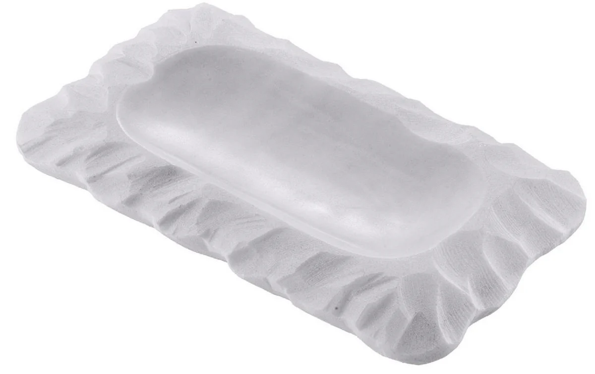 Casa Padrino bandeja de servicio de lujo blanco 31 x 18 x A. 2,5 cm - Bandeja rectangular de mármol - Accesorios para Hoteles y Restaurantes de Lujo