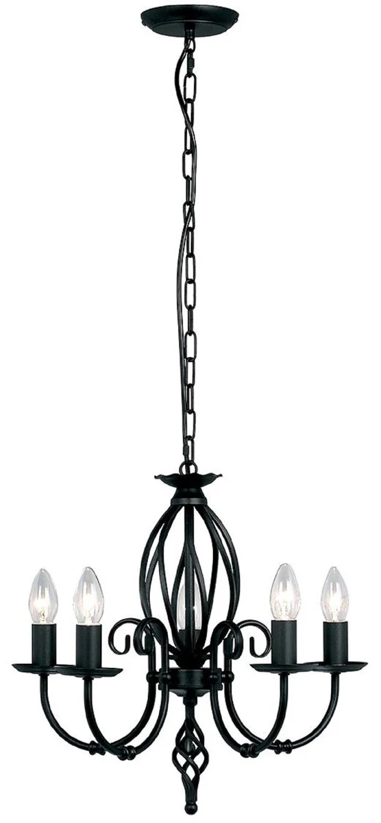 Casa Padrino araña de luces barroco negro Ø 47 x A. 45 cm - Elegante araña de luces de salón - Araña de luces de estilo barroco