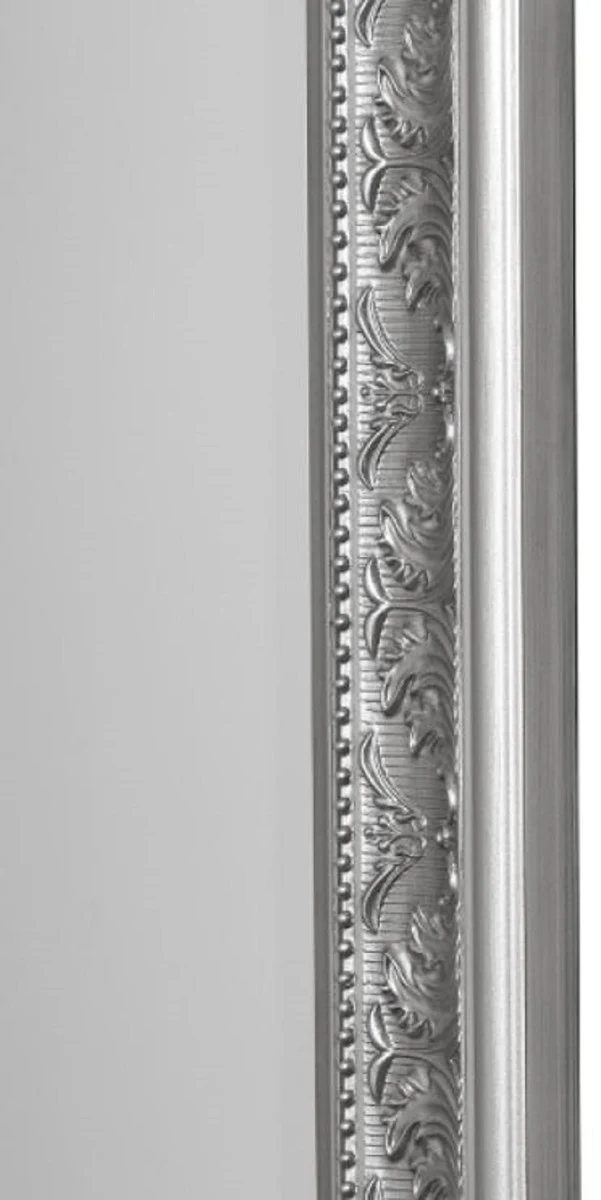 Casa Padrino Espejo Barroco Plata 72 x H. 162 cm - Espejo de Pared Barroco Hecho a Mano