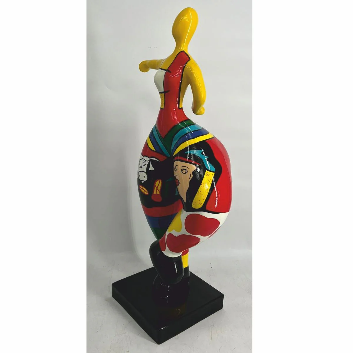 Casa Padrino escultura decorativa mujer haciendo deporte colorido A. 85 cm - Figura de jard¨ªn
