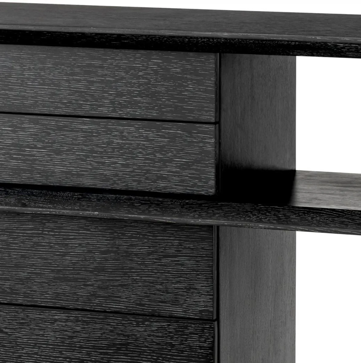 Casa Padrino consola de lujo negro gris 180 x 46 x A. 76 cm - Mesa consola rectangular con 4 cajones - Muebles de sal¨®n - Muebles de lujo - Interiores de lujo