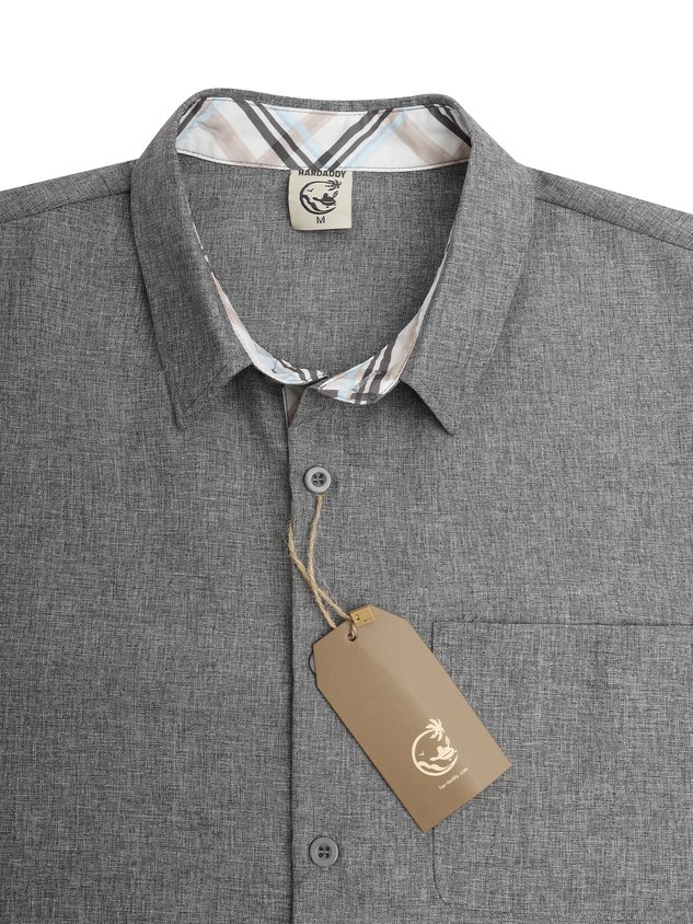 Plaid Panel Short Sleeve Casual Shirt