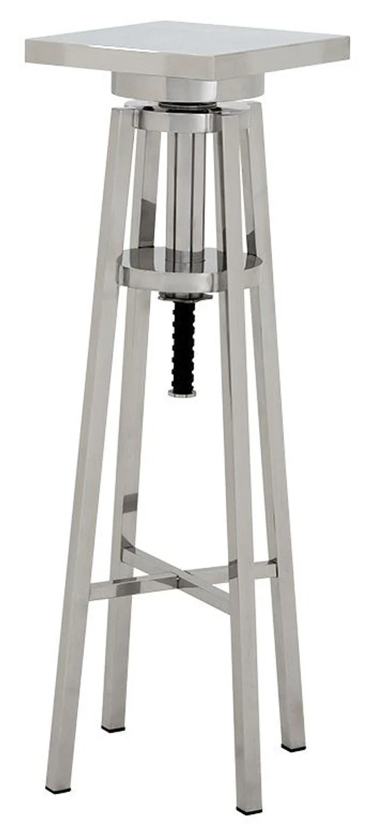 Casa Padrino de lujo mesa auxiliar de acero inoxidable de plata 30 x 30 x H. 98-110 cm - mesa de muebles de diseño