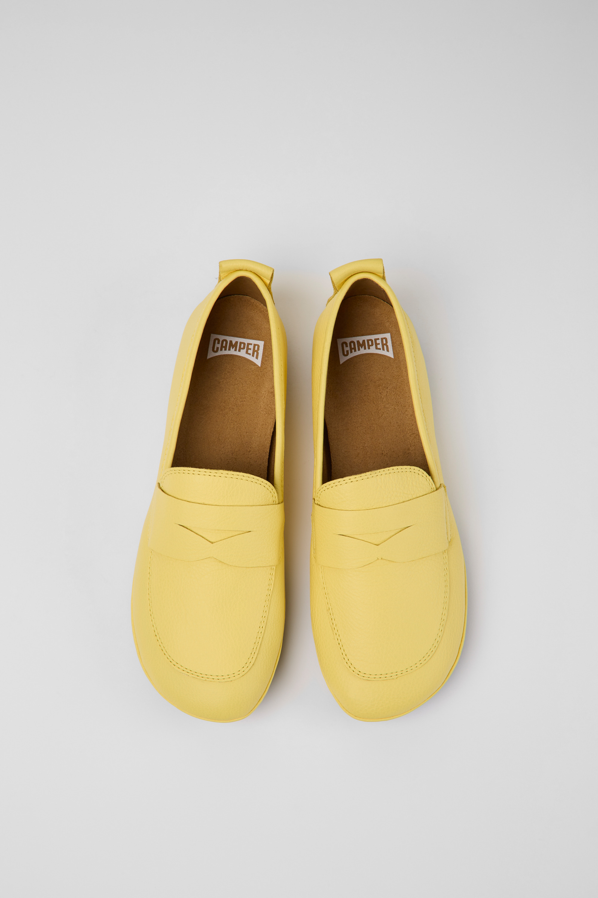 Right - Yellow leather shoes for women