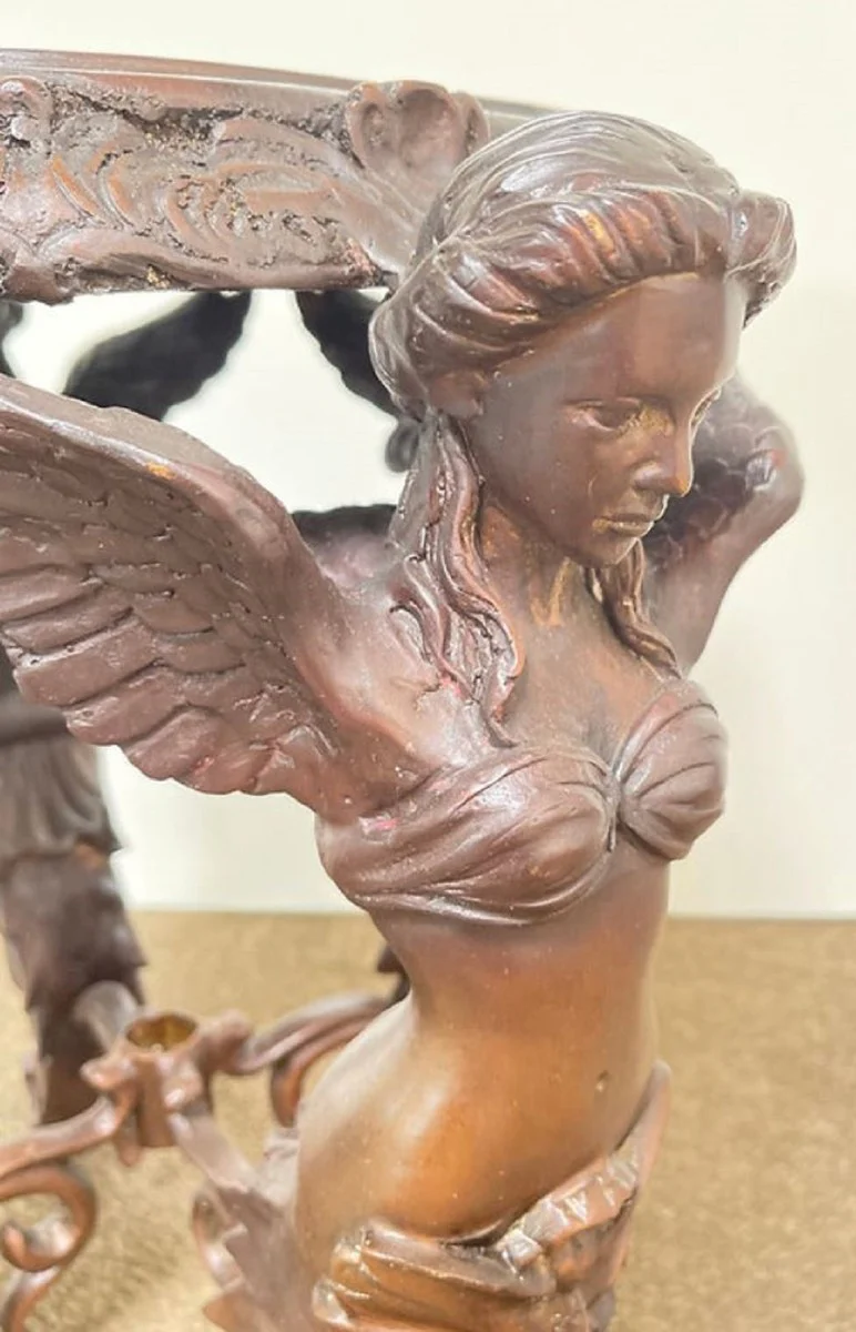 Casa Padrino taburete barroco de lujo ¨¢ngeles ? 51 x A. 48 cm - Taburete redondo de bronce en estilo barroco - Muebles Barrocos