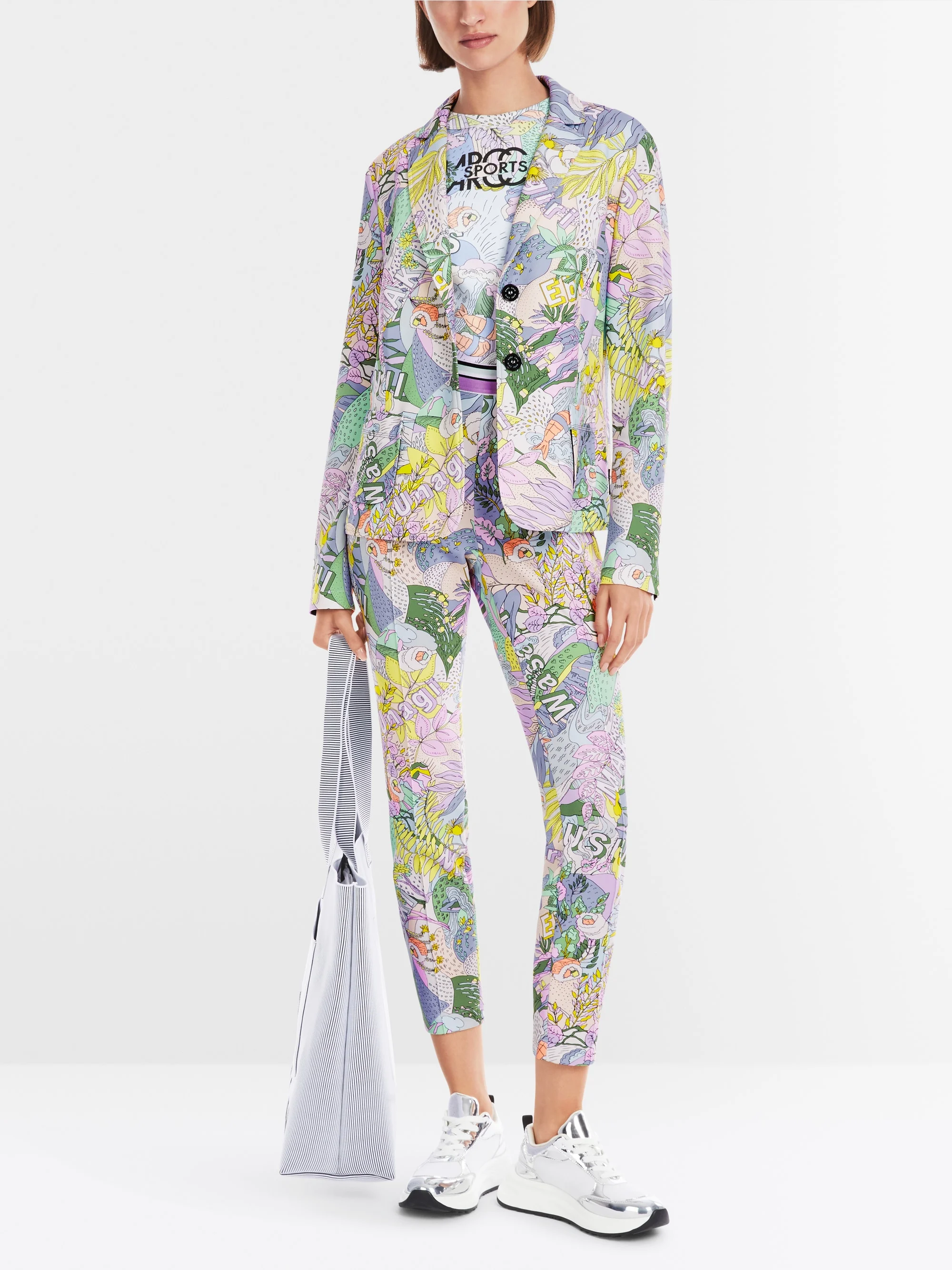 Marc-Cain Printed blazer in scuba jersey