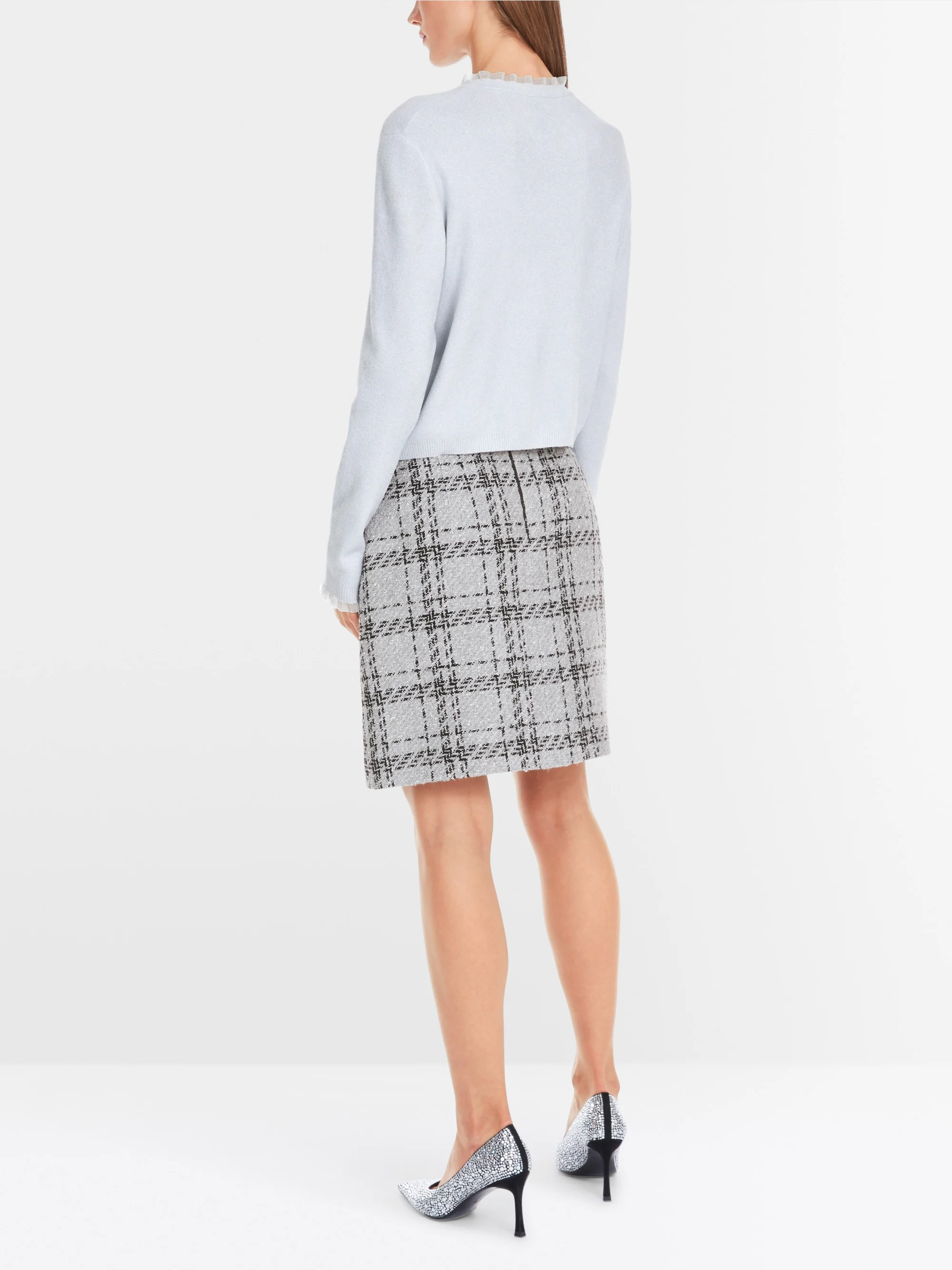 Marc-Cain Glitter cardigan with ruffles