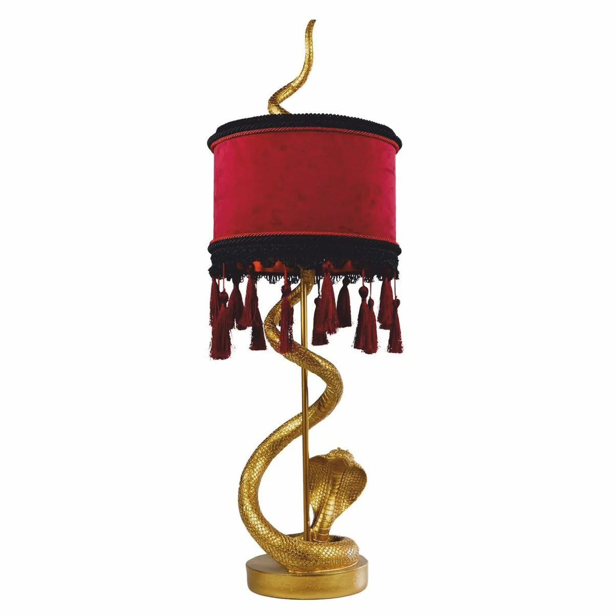 Casa Padrino l¨¢mpara de mesa de lujo serpiente oro / rojo burdeos / negro A. 80 cm - Luces de lujo