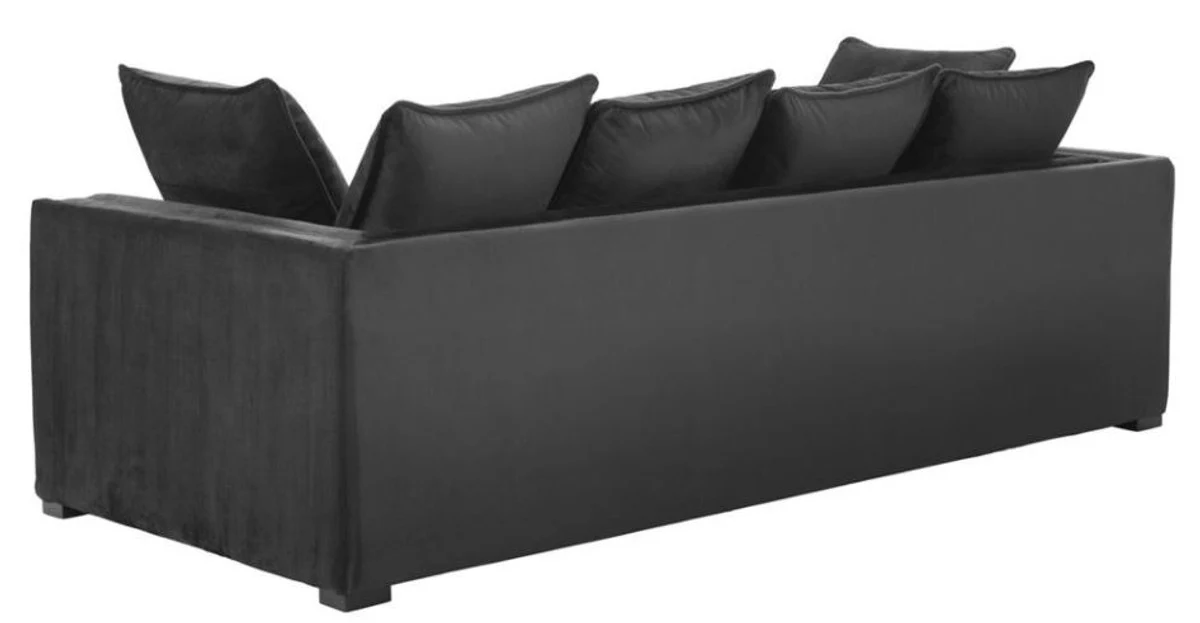 Casa Padrino sof¨¢ de dise?o de lujo de 3 negro - muebles de hotel de lujo