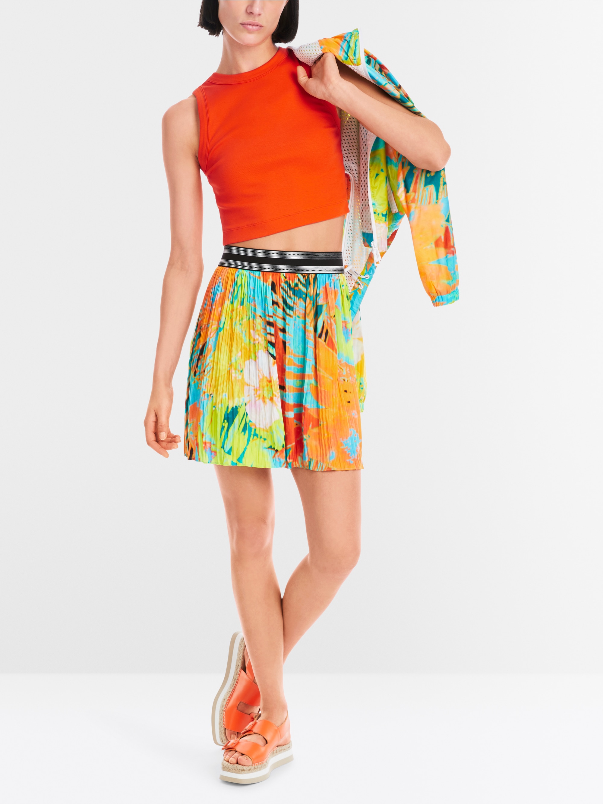 Marc-Cain Solid cropped top in cotton stretch