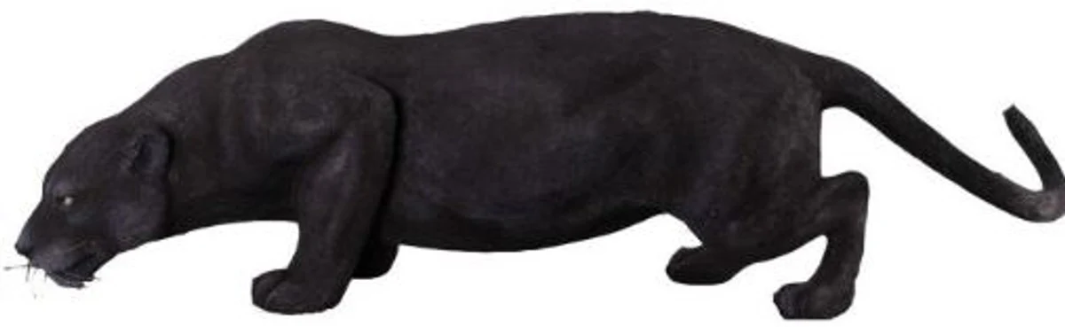 Casa Padrino figura decorativa gato puma negro 134 x A. 40 cm - Escultura decorativa resistente a la intemperie - Decoración salón - Decoración jardín - Decoración figura animal
