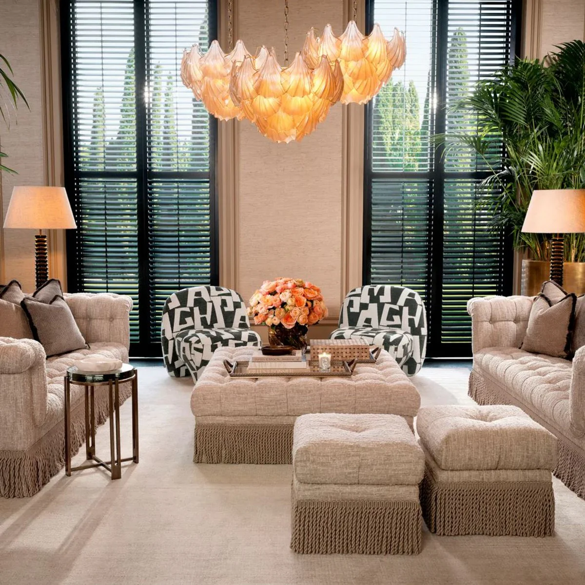 Casa Padrino l¨¢mpara de ara?a de sal¨®n de lujo champ¨¢n / lat¨®n antiguo ? 60 x A. 42 cm