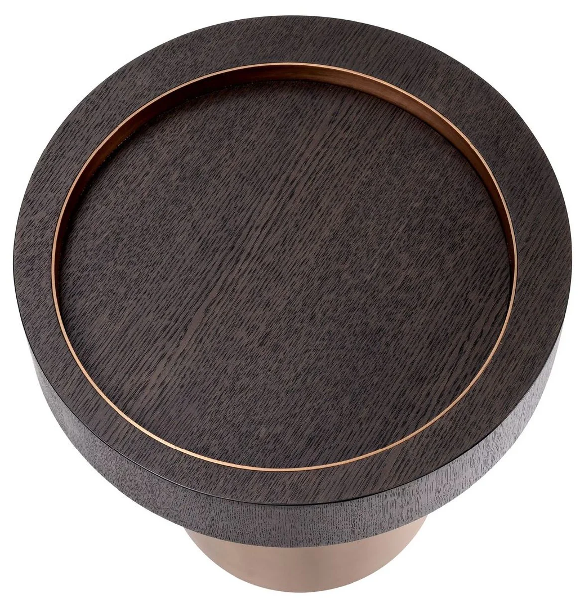 Casa Padrino mesa auxiliar de lujo moca / lat¨®n ? 50 x A. 50,5 cm - Mesa de sal¨®n redonda - Muebles de sal¨®n - Muebles de lujo - Interiores de lujo - Interiores de sal¨®n