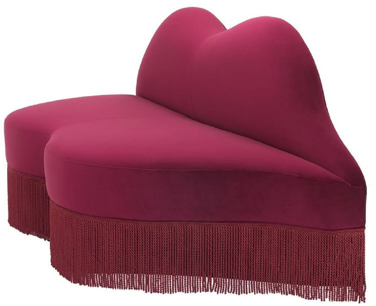 Casa Padrino sof¨¢ de terciopelo de dise?o labios boca rojo burdeos 195 x 80 x A. 97 cm - Muebles de sal¨®n de dise?o - Colecci¨®n de Lujo
