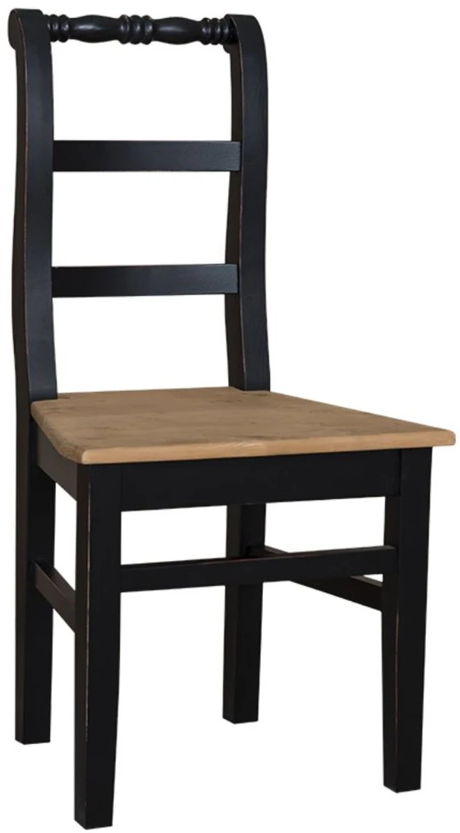 Casa Padrino silla de comedor de estilo campestre 48 x 41 x H. 93 cm - Varios Colores - Silla de Cocina con Aspecto Shabby Chic