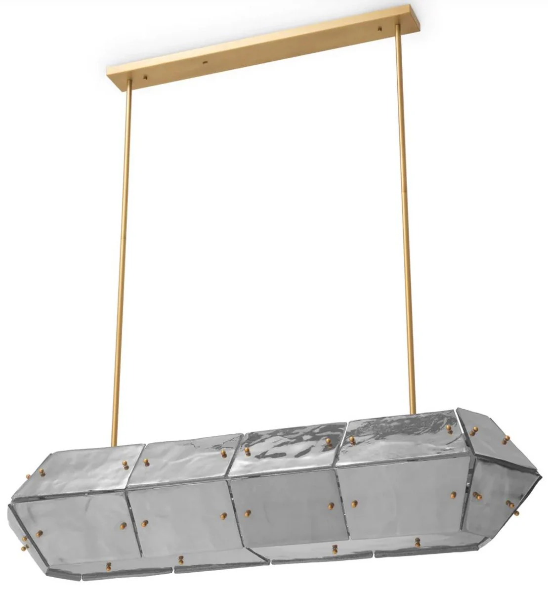 Casa Padrino L¨¢mpara de Ara?a de lujo Lat¨®n Antiguo / Gris 130 cm