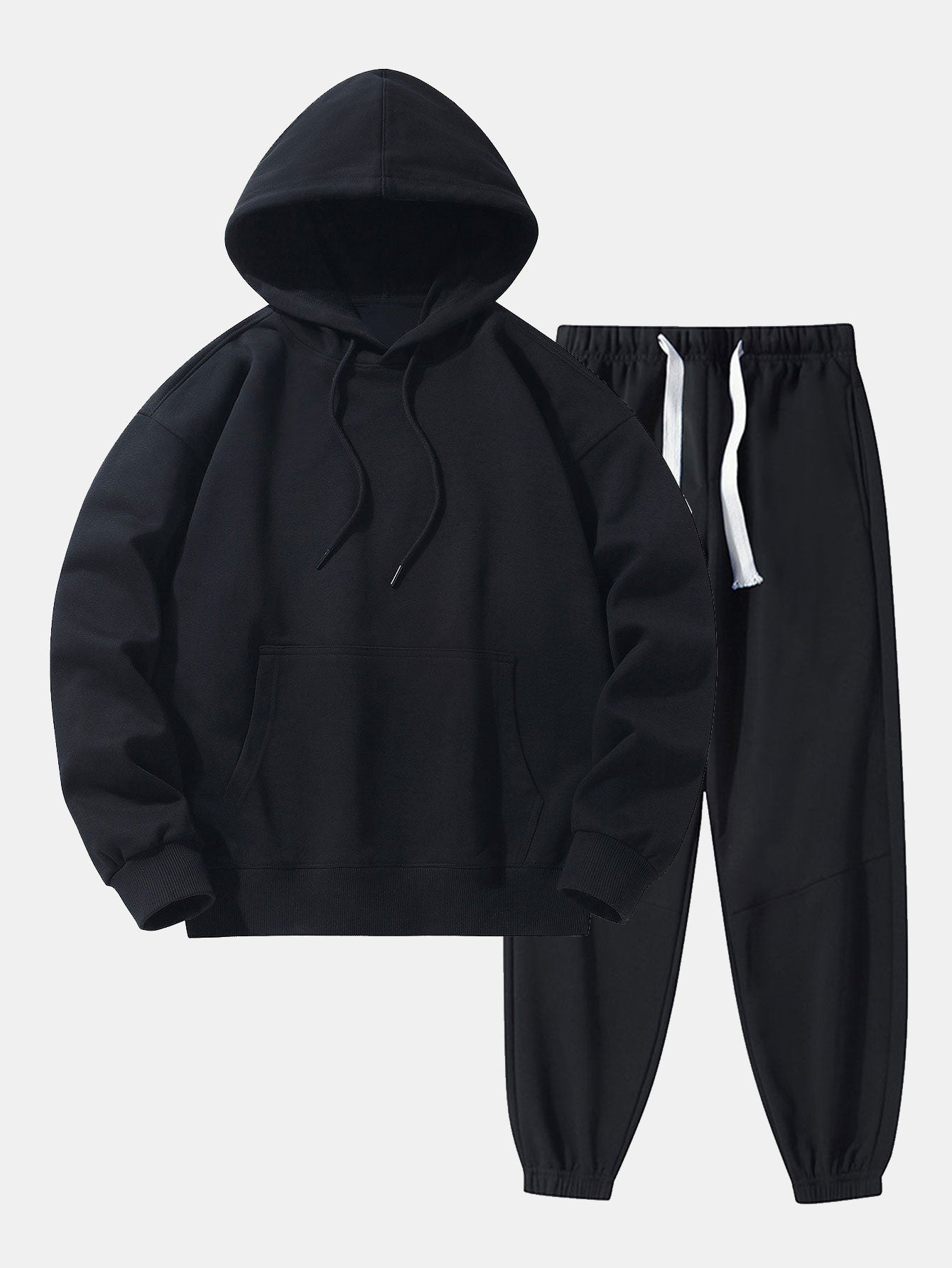 Basic Heavy Weight Drop Shoulder Relaxed Hoodie & Jogger Pants