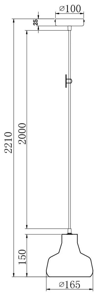 Casa Padrino Hanging Lamp / Pendant Lamp Gray Ø 16,5 x H. 15 cm - Modern Lamp with Concrete Lampshade