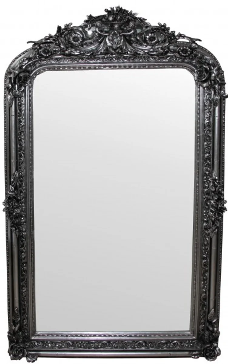 Casa Padrino Baroque Wall Mirror Silver Antique Look height 157 cm, width 90 cm - Edel & Sumptuously