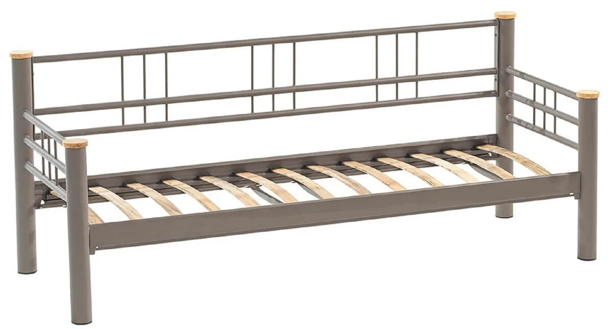 Casa Padrino sof¨¢ de jard¨ªn Art Nouveau antracita / gris / natural 200 x 70 x A. 85 cm - Sof¨¢ de jard¨ªn de metal con cojines - Sof¨¢ de Terraza - Muebles de jard¨ªn - Muebles Art Nouveau