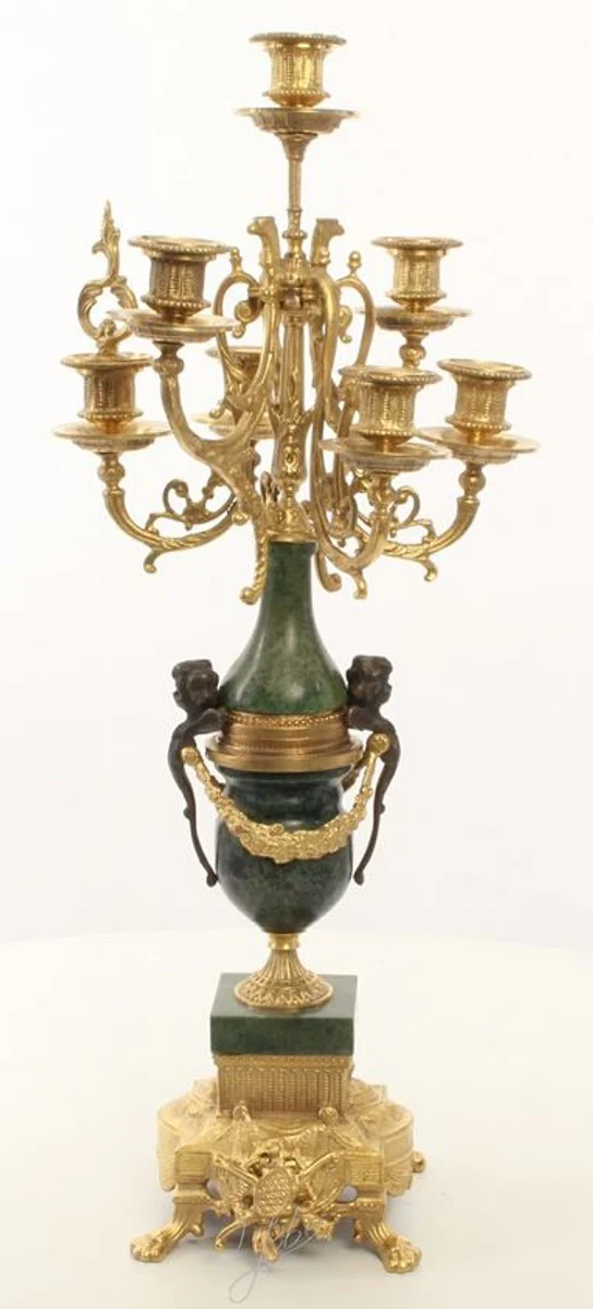 Casa Padrino juego de candelabro barroco oro / verde 22 x 26 x H. 62,4 cm - Muebles de Estilo Barroco