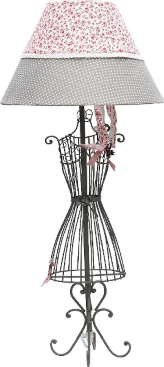 Casa Padrino lámpara de mesa de diseño busto multicolor Ø 30 x H. 56 cm - Accesorios de Decoración de Lujo