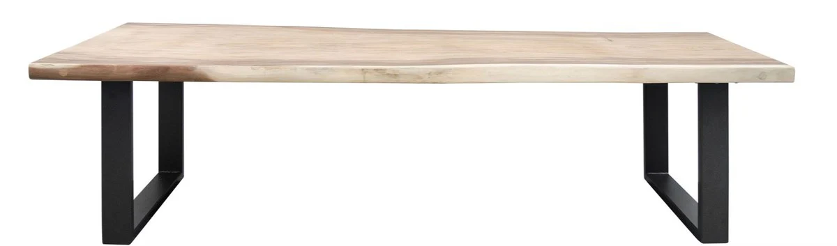 Casa Padrino mesa de comedor de lujo con patas recubiertas de polvo negro - Muebles de Comedor