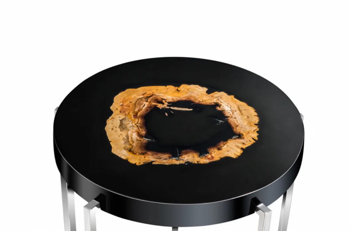 Casa Padrino luxury side table hollow steel nickel finish 51 x H 56 cm - Luxury Collection