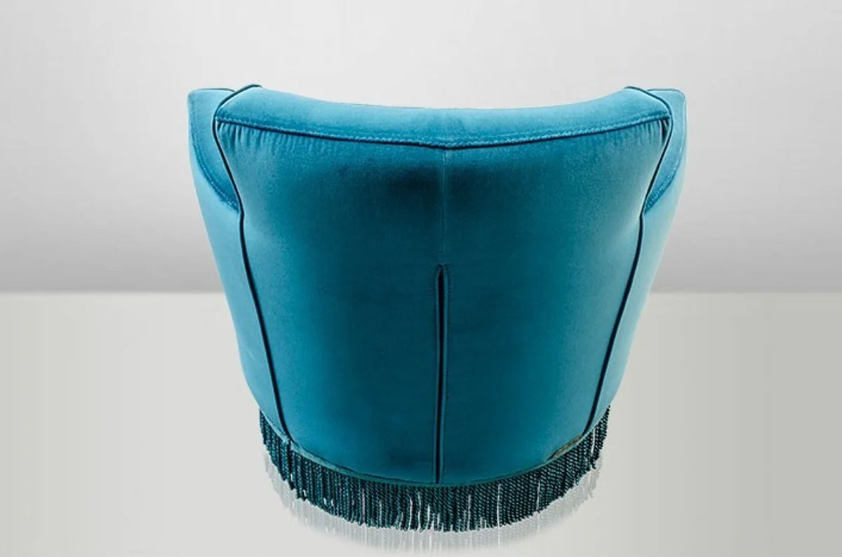 Casa Padrino luxury Art Deco Lounge Chair Blue - Luxury Collection - Art Nouveau - Belle Epoque