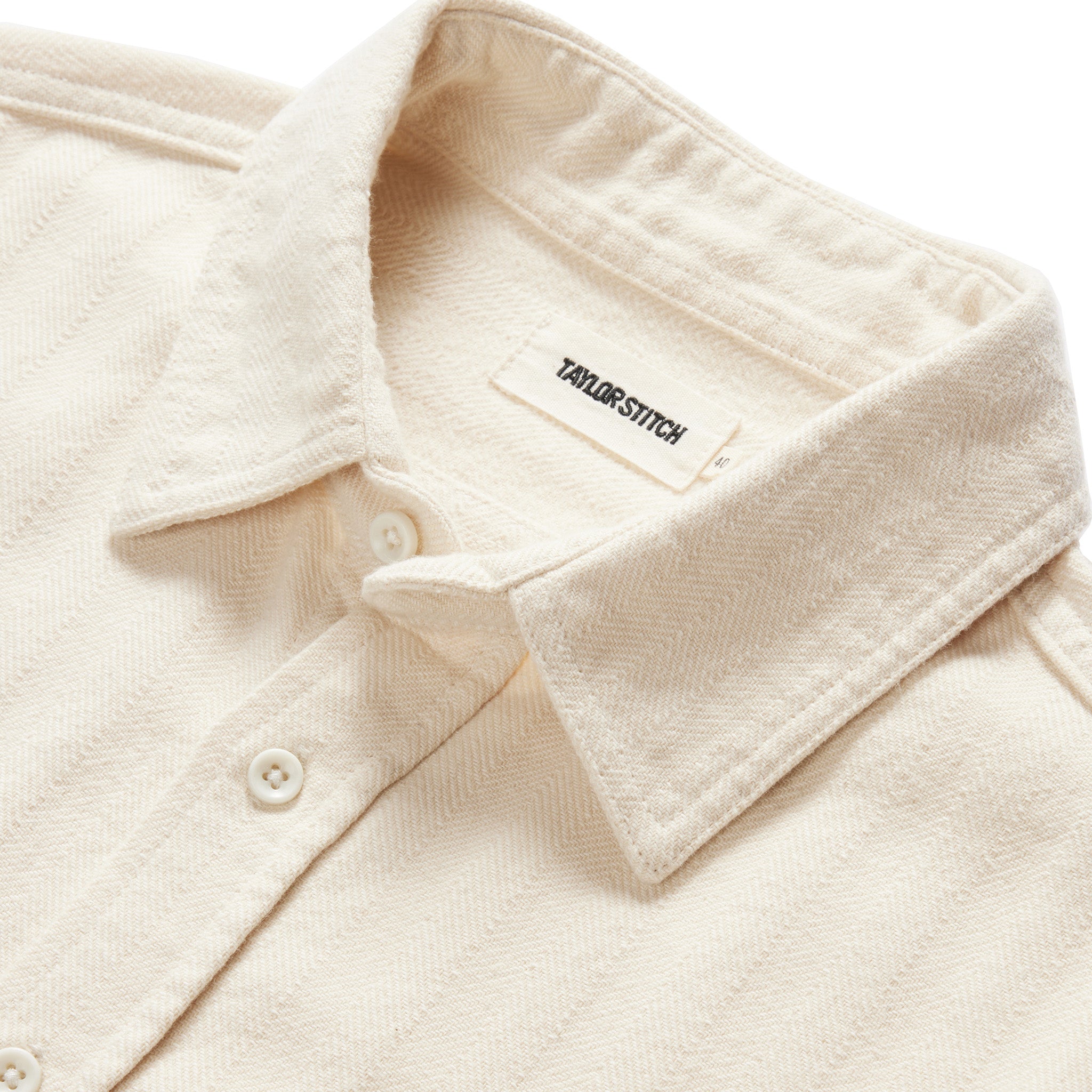 The Ledge Shirt in Oyster Herringbone