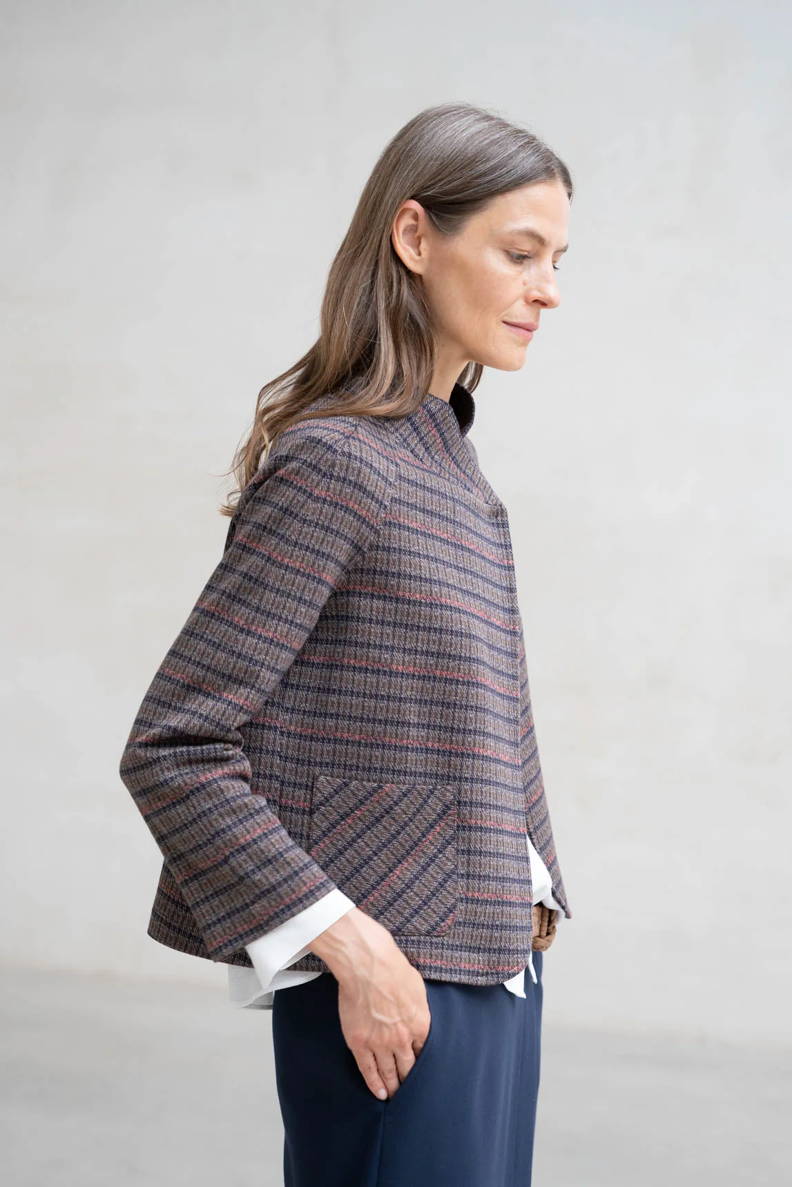 Rivera-spain Chaqueta Tarento cuadros burdeos