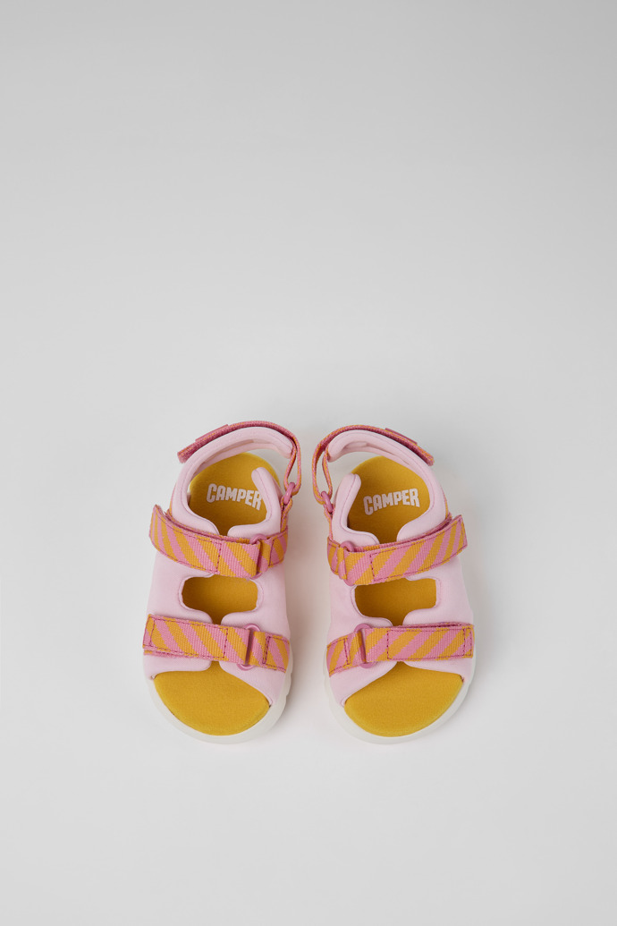 Oruga Pink and orange textile sandals for kids