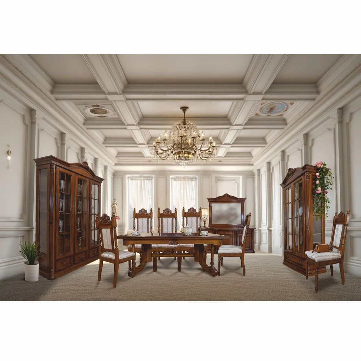 Casa Padrino vitrina barroco de lujo marr¨®n oscuro 178 x A. 220 cm - Muebles barrocos