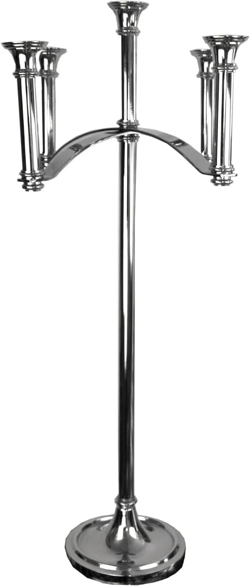 Casa Padrino candelabro de lujo plata 47 x 47 x H. 101,5 cm - Candelabro Art Deco de Aluminio