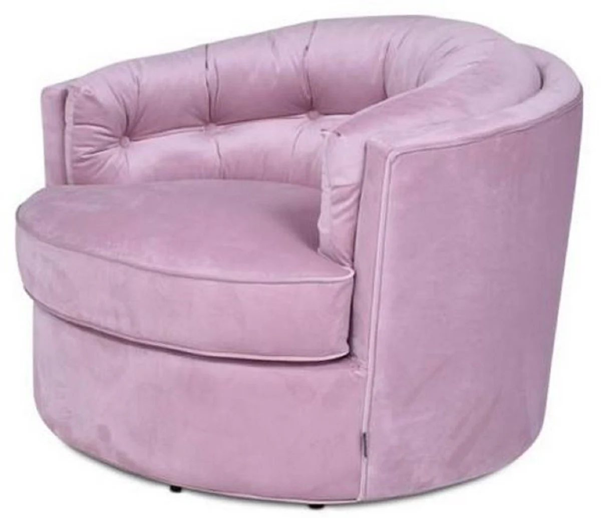 Casa Padrino sill¨®n giratorio de lujo rosa 90 x 86 x H. 71 cm - Sill¨®n de Terciopelo - Sill¨®n de Sal¨®n- Muebles de Sal¨®n