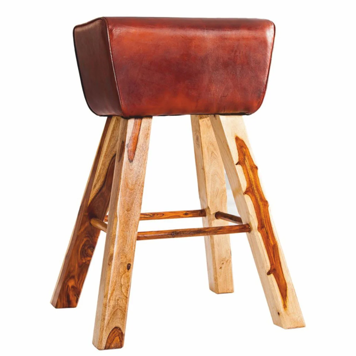 Casa Padrino Designer - Silla de bar de cuero genuino, marr¨®n - Taburetes - Furniture Restaurant Hotel