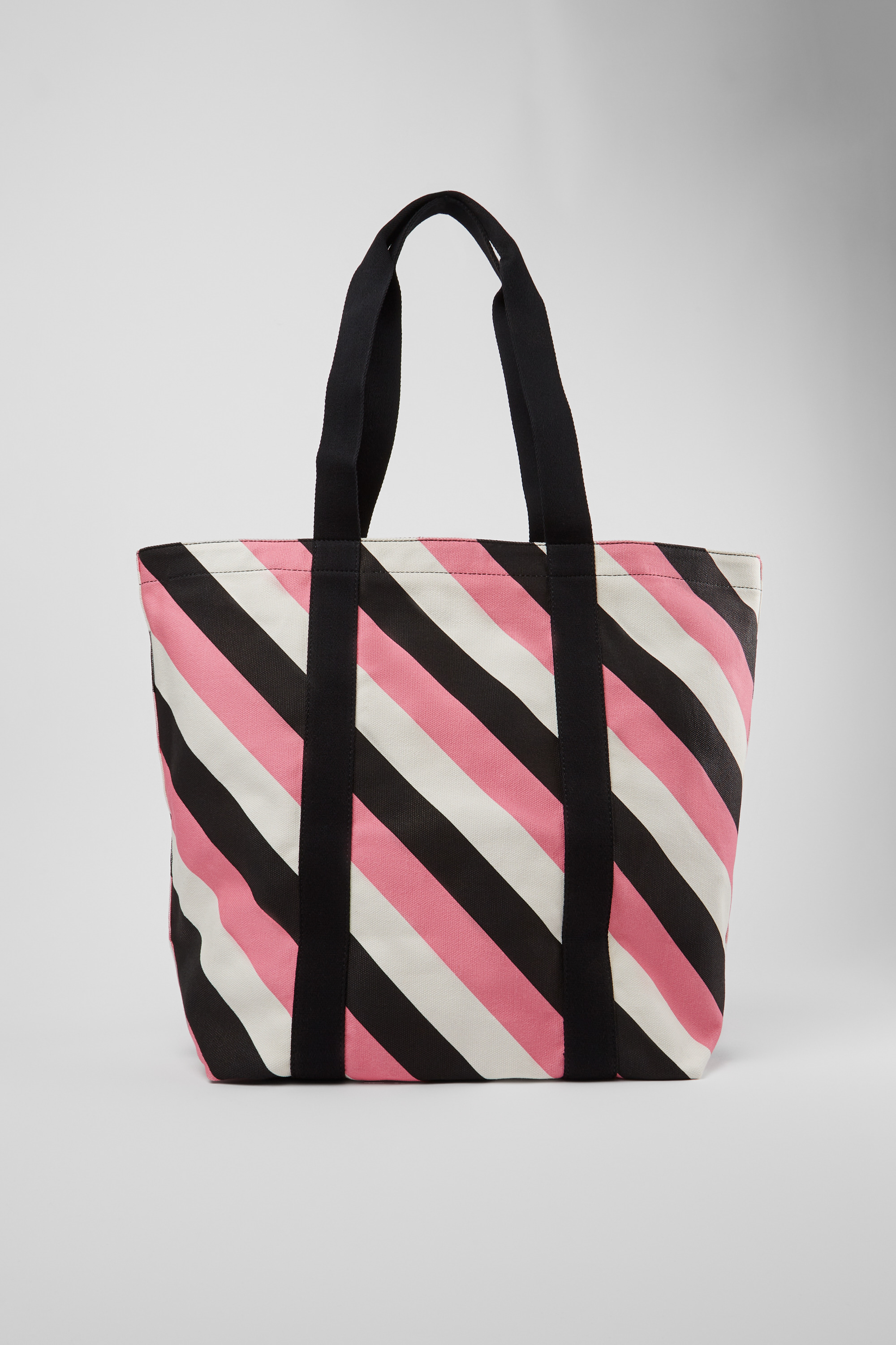Ado - Black, pink, and white recycled cotton tote bag