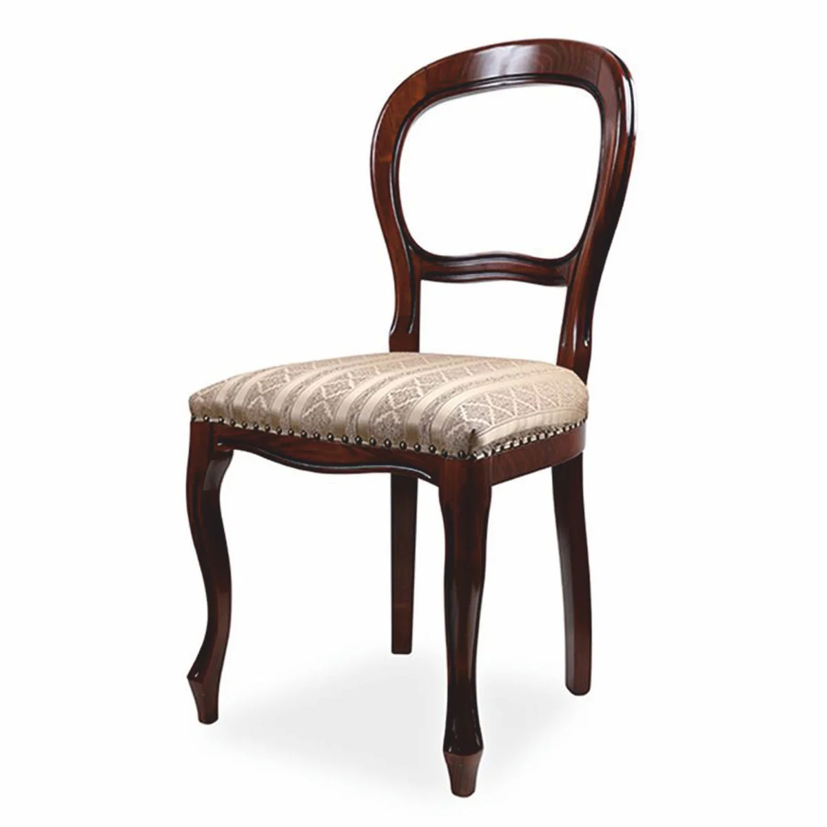 Casa Padrino Silla de Comedor Barroco de Lujo Oro / Marrón Oscuro A. 97 cm - Muebles de Comedor