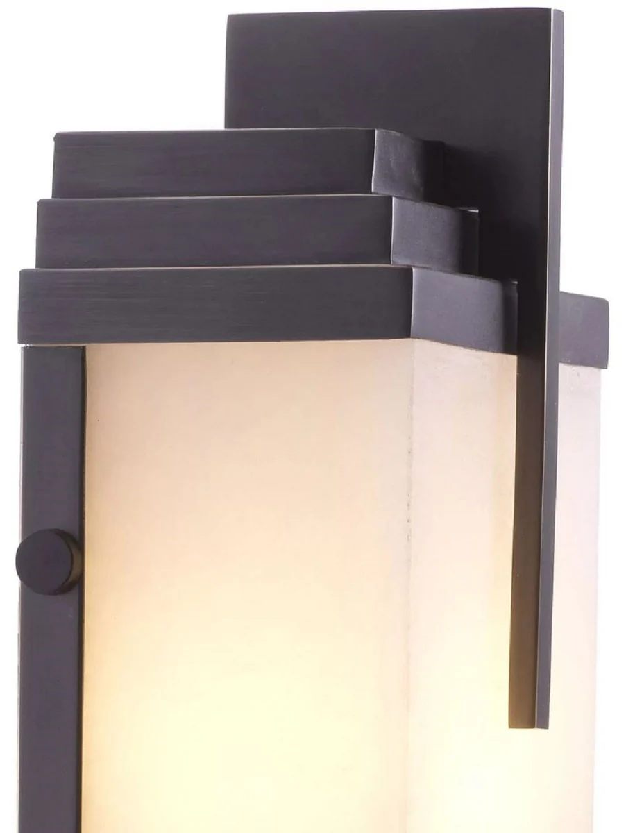 Casa Padrino lámpara de pared de lujo bronce / alabastro 10,5 x 8,5 x A. 51 cm - Lámpara de pared con pantalla de alabastro - Luces de Lujo