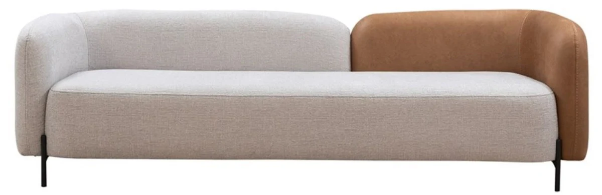 Casa Padrino sof¨¢ de lujo gris claro / marr¨®n / negro 255 x 90 x A. 70 cm - Sof¨¢ de sal¨®n - Muebles de sal¨®n - Muebles de lujo - Interiores de lujo