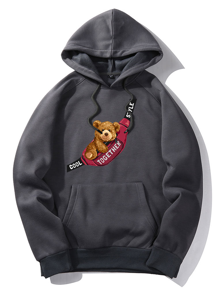 Shoulder Bag Bear Print Hoodie